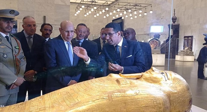 بالصور..رئيس الجمهورية الإسلامية الموريتانية يزور المتحف القومي للحضارة المصرية
