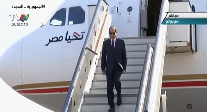 بالفيديو .. الرئيس السيسي يصل إلى موزمبيق في ختام جولته الافريقية