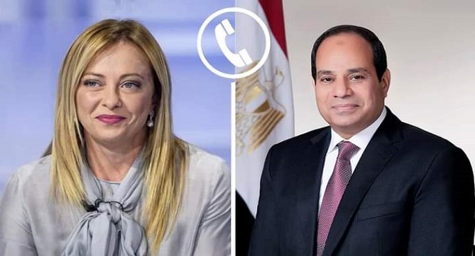 الرئيس السيسي يبحث خلال اتصال هاتفي مع رئيسة وزراء إيطاليا المستجدات الإقليمية و الدولية