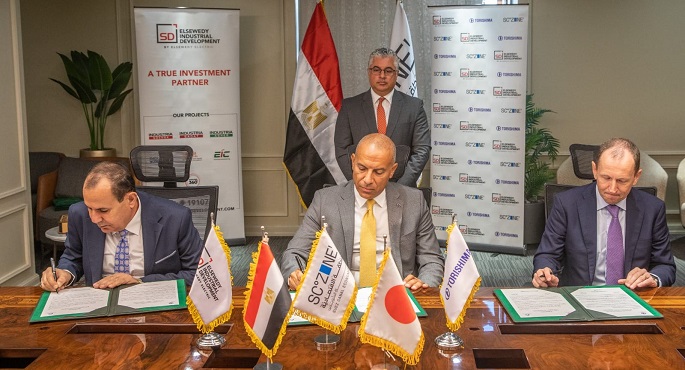 باستثمارات 5 مليون دولار..توقيع تخصيص أرض لمركز صيانة مضخات المياه بين السويدي للتنمية الصناعية وتوريشيما اليابانية