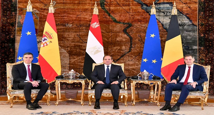بالفيديو والصور .. الرئيس السيسي يستقبل اليوم رئيسي وزراء إسبانيا وبلجيكا لبحث الأوضاع في غزة