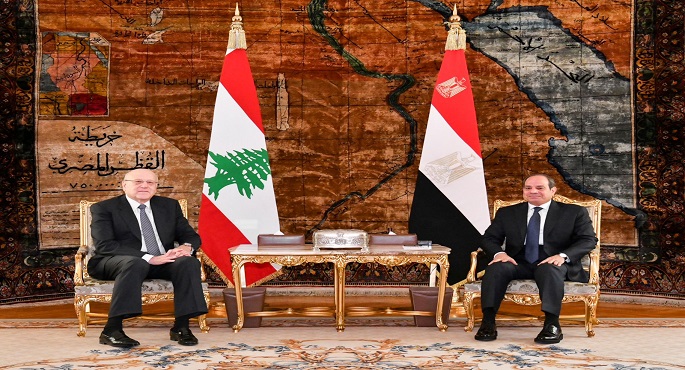 بالصور .. الرئيس السيسي يجري مباحثات مع رئيس الحكومة اللبنانية تتناول الأوضاع في غزة