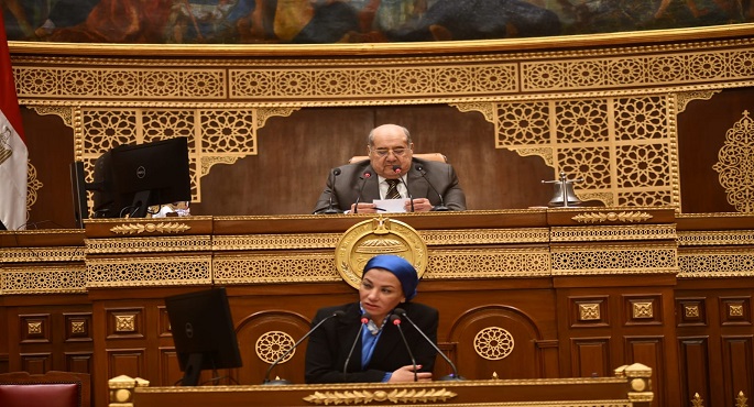 وزيرة البيئة تستعرض خلال الجلسة العامة لمجلس الشيوخ جهود الحد من الانبعاثات لدفع التنمية الاقتصادية للدولة