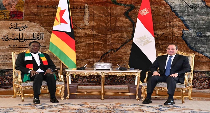 بالصور.. الرئيس السيسي يبحث مع رئيس زيمبابوي سبل تعزيز العمل الأفريقي المشترك