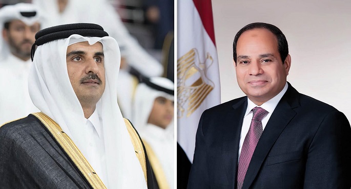 الرئيس السيسي يشيد بجهود أمير قطر التي تكاملت مع جهود مصر لإتمام الهدنة الإنسانية في غزة.. والشيخ تميم يثمن التعاون بين البلدين