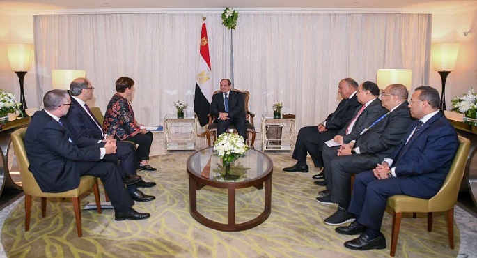 الرئيس السيسي يلتقي المدير التنفيذي لصندوق النقد الدولي في مقر إقامته بدبي