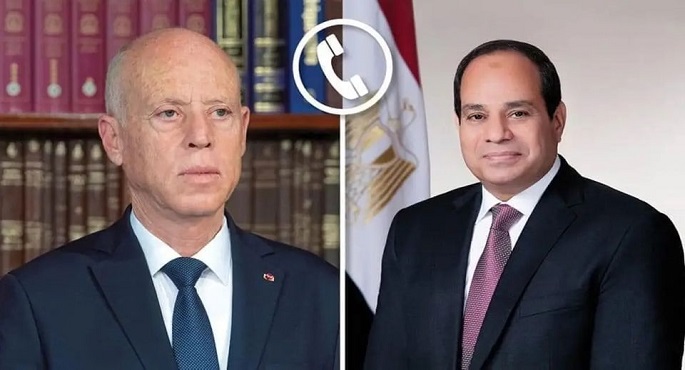الرئيس السيسي ونظيره التونسي يبحثان استغلال الهدنة الحالية لوقف دائم لاطلاق النار