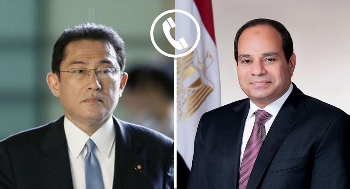 السيسي يبحث هاتفيا مع رئيس وزراء اليابان جهود تثبيت الهدنة في غزة