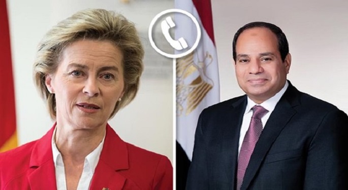 الرئيس السيسي ورئيسة المفوضية الأوروبية يبحثان هاتفيًا التصعيد العسكري الإسرائيلي في غزة