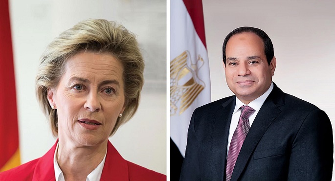 بالصور .. رئيسة المفوضية الأوروبية: متفقون مع الرئيس السيسي على مبدأ أن لا تهجير قسريا للفلسطينيين
