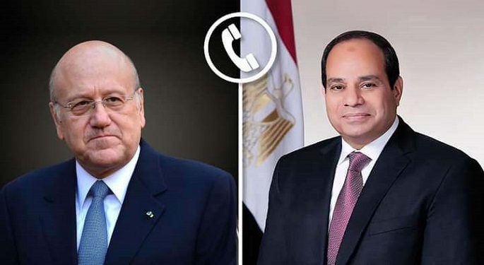 الرئيس السيسي يبحث مع ميقاتي جهود وقف إطلاق النار في غزة ومنع تمدد الصراع بالمنطقة