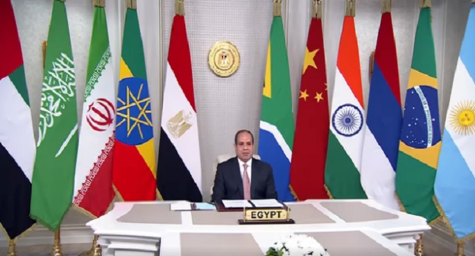 بالفيديو.. السيسي أمام قمة “البريكس” بالفيديو كونفرانس: الأولوية لوقف فوري لإطلاق النار ونفاذ آمن ومستدام للمُساعدات بغزة