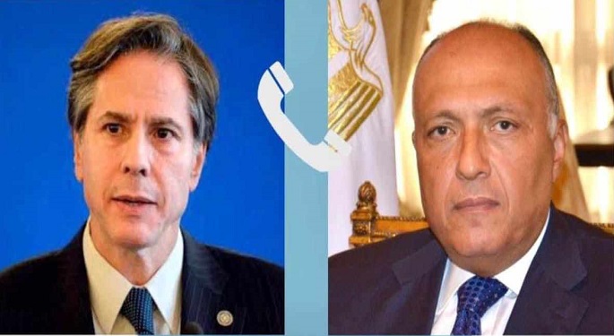 وزير الخارجية يبحث هاتفيًا مع نظيره الأمريكي وقف إطلاق النار في قطاع غزة