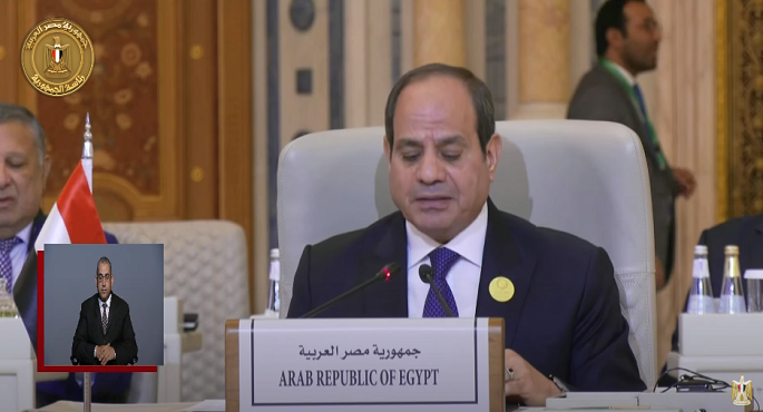 بالفيديو .. السيسي يشدد على ضرورة وقف الممارسات الهادفة للتهجير القسري للفلسطينيين