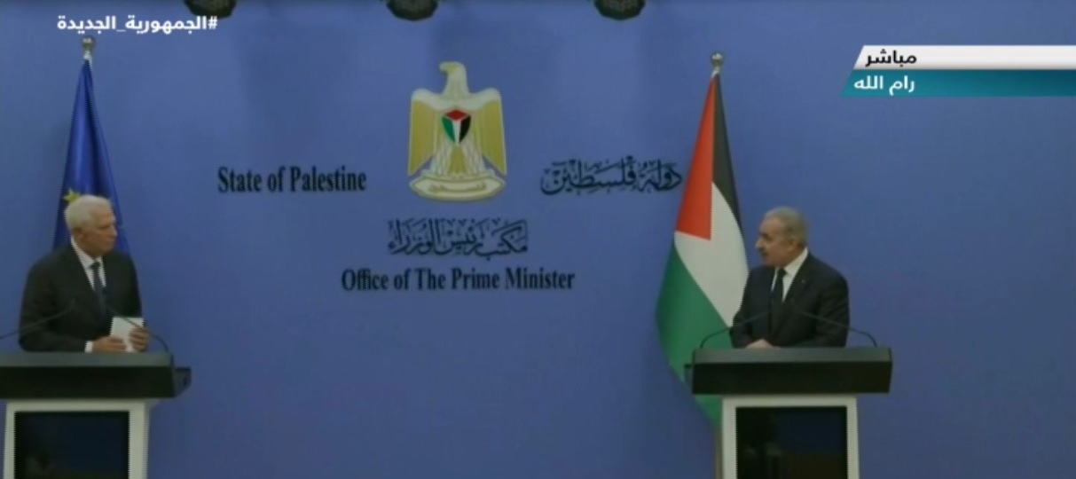 مؤتمر صحفى لرئيس الوزراء الفلسطينى والمسئول الأعلى للسياسية الخارجية للاتحاد الأوروبى