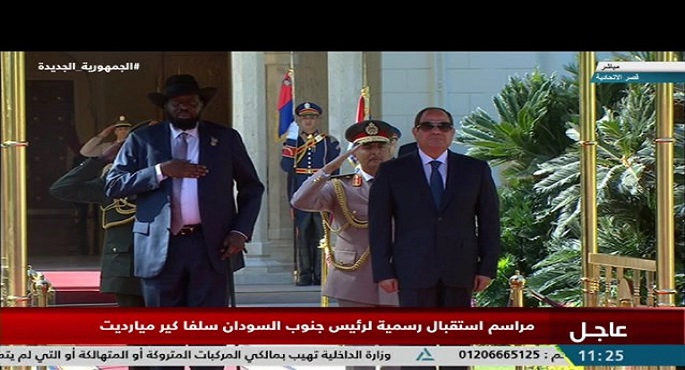 مراسم استقبال رسمية لرئيس جنوب السودان سلفا كير ميارديت