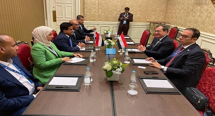 بالصور.. الملا يلتقي وزير الطاقة اليمنى والأمين العام لمنظمة الدول المصدرة للغاز خلال مؤتمر الطاقة العربى
