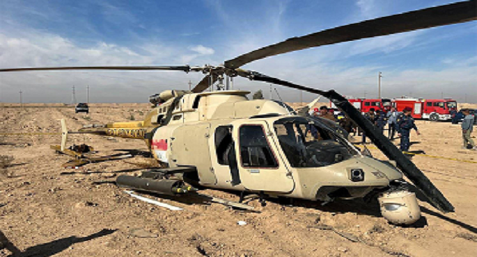 الدفاع العراقية تعلن سقوط طائرة هليكوبتر في صلاح الدين ومقتل قائدها