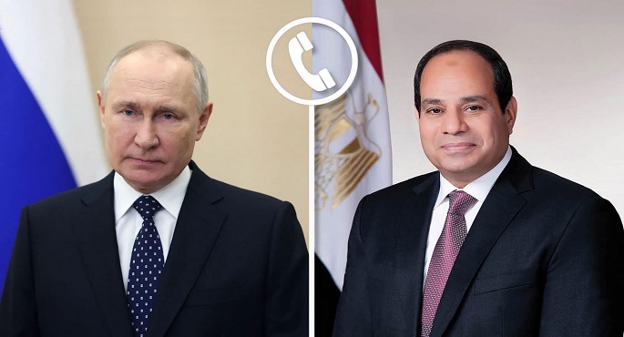 السيسي وبوتين يشدّدان على ضرورة مواصلة التحرك بجدية لوقف إطلاق النار في غزة