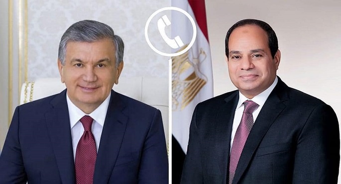 الرئيس السيسي يتلقى اتصالاً هاتفياً من رئيس أوزبكستان للتهنئة بفوزه بولاية رئاسية جديدة