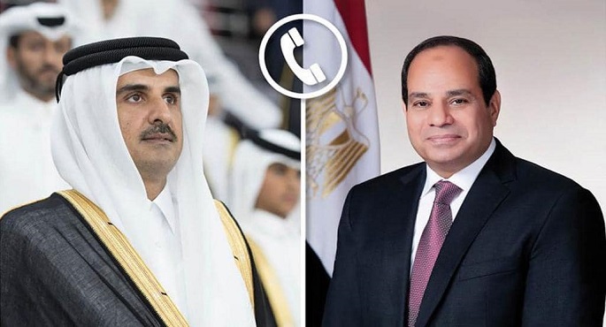 الرئيس السيسي يبحث هاتفيًا مع أمير قطر تعزيز التعاون الثنائي بين البلدين