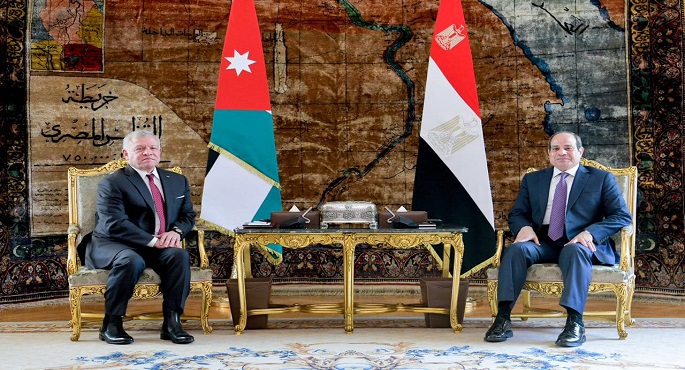 قمة السيسي وعاهل الأردن تؤكد رفض جميع محاولات تصفية القضية الفلسطينية