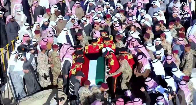 بالفيديو .. جثمان أمير الكويت الراحل يوارى الثرى في مقبرة الصليبيخات