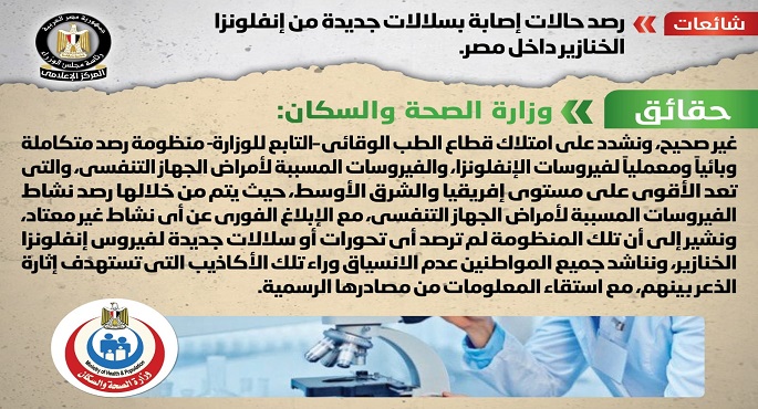 الحكومة تنفي رصد حالات إصابة بسلالات جديدة من إنفلونزا الخنازير داخل مصر