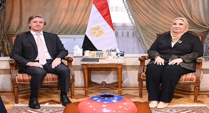 وزيرة التضامن تستقبل الممثل المقيم لبرنامج الأمم المتحدة الإنمائي في مصر