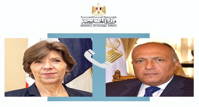 وزير الخارجية يؤكد لنظيرته الفرنسية رفض مصر القاطع لأية إجراءات أو تصريحات تشجع على مغادرة الفلسطينيين خارج أراضيهم
