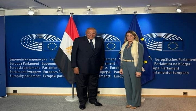 بالصور .. شكري يلتقي رئيسة البرلمان الأوروبي ببروكسل في إطار التواصل مع مؤسسات الاتحاد الأوروبي