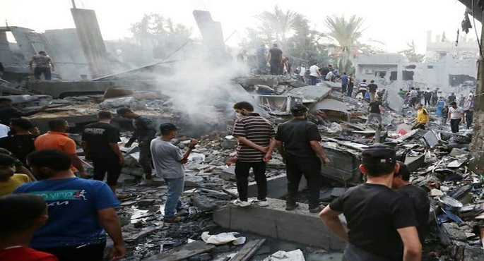شهيد ومصابون فى قصف للاحتلال على حي الصبرة بمدينة غزة