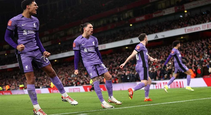 ليفربول ينتصر على أرسنال بثنائية بكأس الاتحاد الإنجليزي