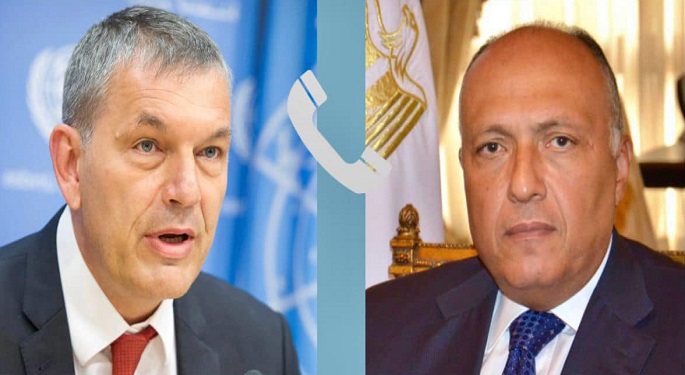 وزير الخارجية يؤكد للمفوض العام للأونروا دعم مصر الكامل لدور الوكالة