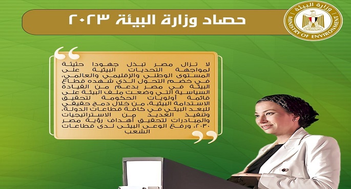 بالصور.. وزيرة البيئة تستعرض تقريراً حول جهود الوزارة فى ملف الاستثمار البيئي والمناخي خلال عام 2023