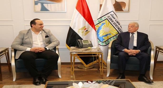 بالصور.. رئيس هيئة الرعاية الصحية والرئيس التنفيذي لشركة إيكو ميديكال الإماراتية يلتقيان محافظ جنوب سيناء لبحث التعاون