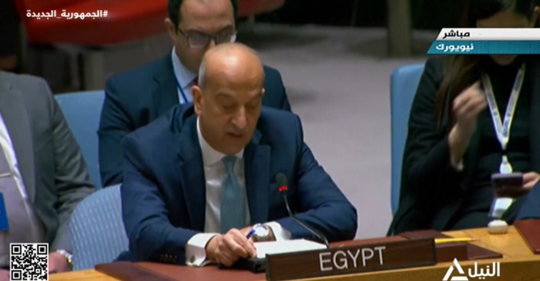 بالفيديو.. مندوب مصر بمجلس الأمن: نناشد المجتمع الدولي للتحرك لوقف إطلاق النار بشكل فوري بغزة