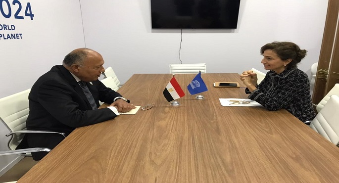 على هامش اجتماعات مجموعة العشرين.. وزير الخارجية يلتقي بمدير عام منظمة اليونسكو