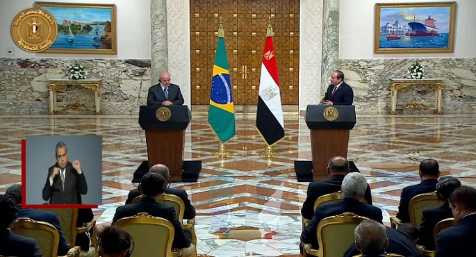 بالفيديو.. السيسي: اتفقت مع الرئيس البرازيلي على ضرورة إيقاف إطلاق النار في غزة وإطلاق سراح الرهائن