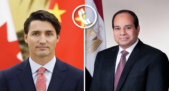 الرئيس السيسي يحذر في اتصال هاتفي مع رئيس وزراء كندا من خطورة التصعيد في غزة