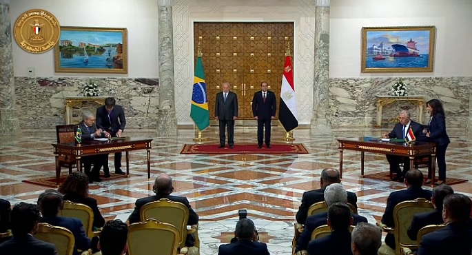 الرئيس السيسي ونظيره البرازيلي يشهدان التوقيع على عدد من الاتفاقيات الثنائية بين البلدين
