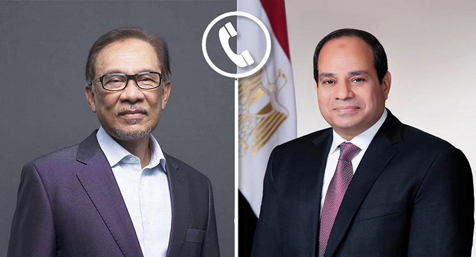 الرئيس السيسي ورئيس وزراء ماليزيا يشدّدان على خطورة أية تحركات عسكرية إضافية في قطاع غزة