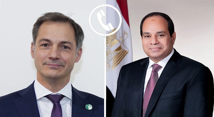 السيسي يبحث مع رئيس وزراء بلجيكا العلاقات الثنائية وجهود التهدئة في غزة