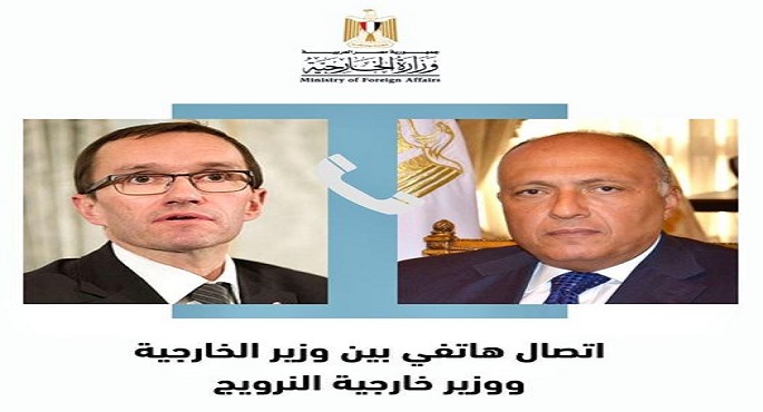شكري يؤكد خلال اتصال هاتفي مع وزير خارجية النرويج أهمية الدعم الدولي لتكثيف دخول المساعدات الإنسانية إلى قطاع غزة
