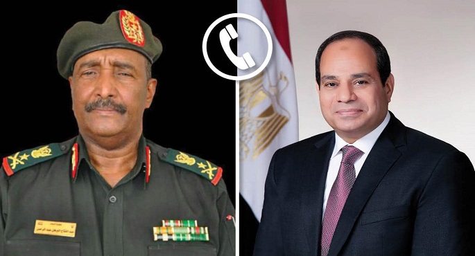 الرئيس السيسي يهنئ رئيس مجلس السيادة الانتقالي السوداني بحلول شهر رمضان المعظم