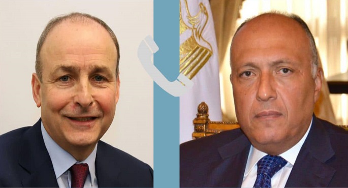 شكري يبحث هاتفيا مع نائب رئيس الوزراء ووزير الخارجية والدفاع الأيرلندي تطورات أزمة غزة