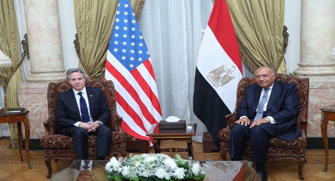 بالصور..  شكري يشدد في لقاء مع نظيره الأمريكي على ضرورة التوصل لوقف شامل لإطلاق النار بغزة في أقرب وقت