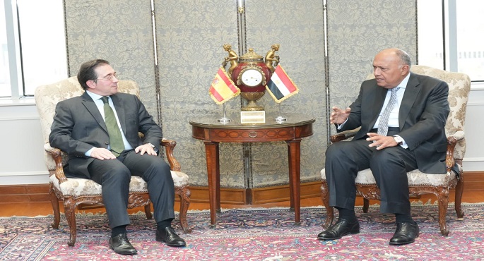 بالصور.. وزير الخارجية يعقد جلسة مباحثات مع نظيره الإسباني