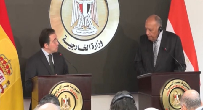 بالفيديو.. خلال مؤتمر صحفي مع نظيره الاسباني.. الوزير شكري يثني على مواقف مدريد إزاء الحرب في غزة