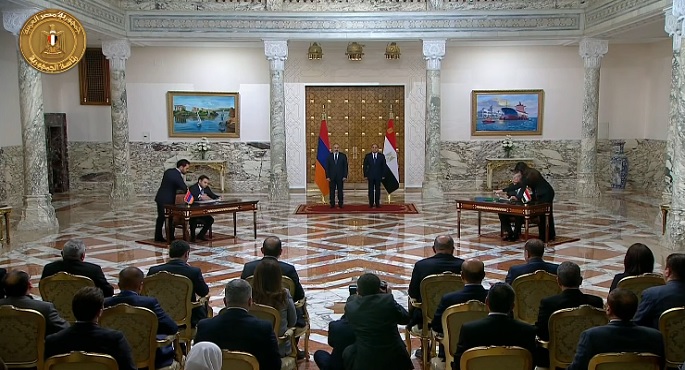 الرئيس السيسي ورئيس وزراء أرمينيا يشهدان التوقيع علي عدد من اتفاقيات التعاون بين البلدين